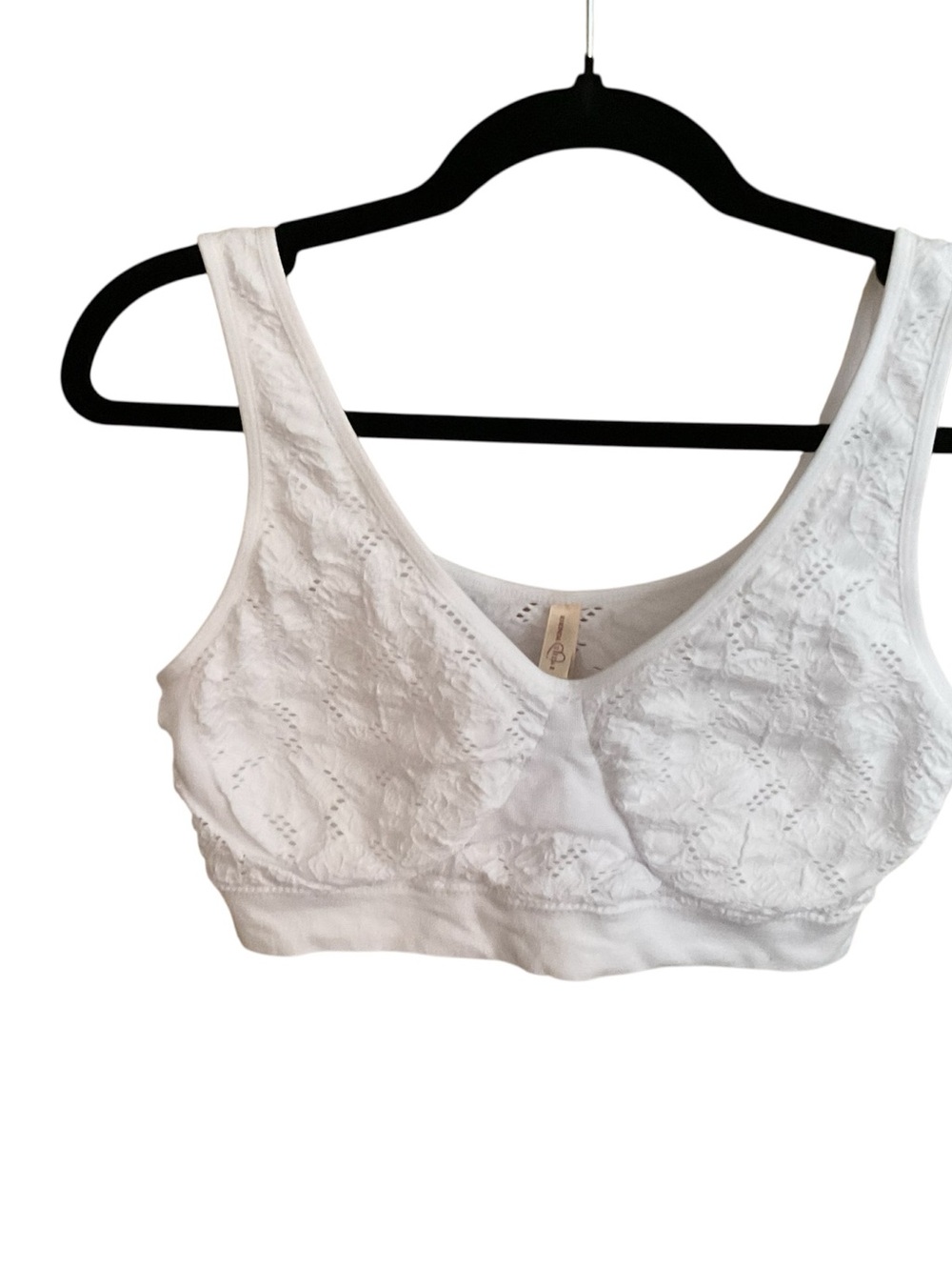 Rhonda Shear White Lace Wireless Bra